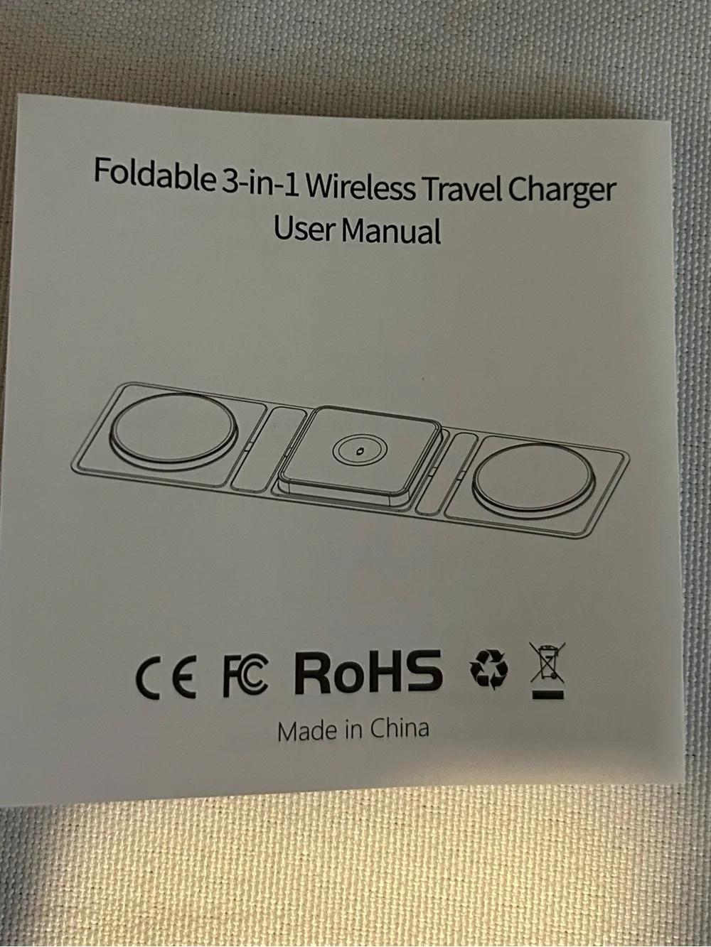 Black 3-in-1 Wireless Charging Pad for Phone, Watch & Earbuds